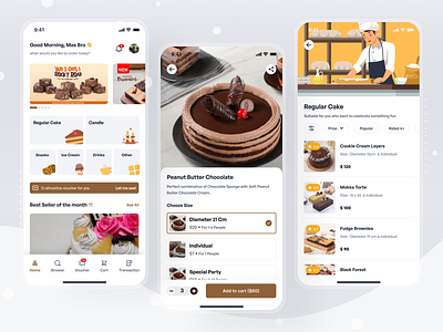 Redesign Apps Dapur Cokelat apps cake chocolate clean delivery design donut food graphic design minimalist mobile pastry sweet ui ux