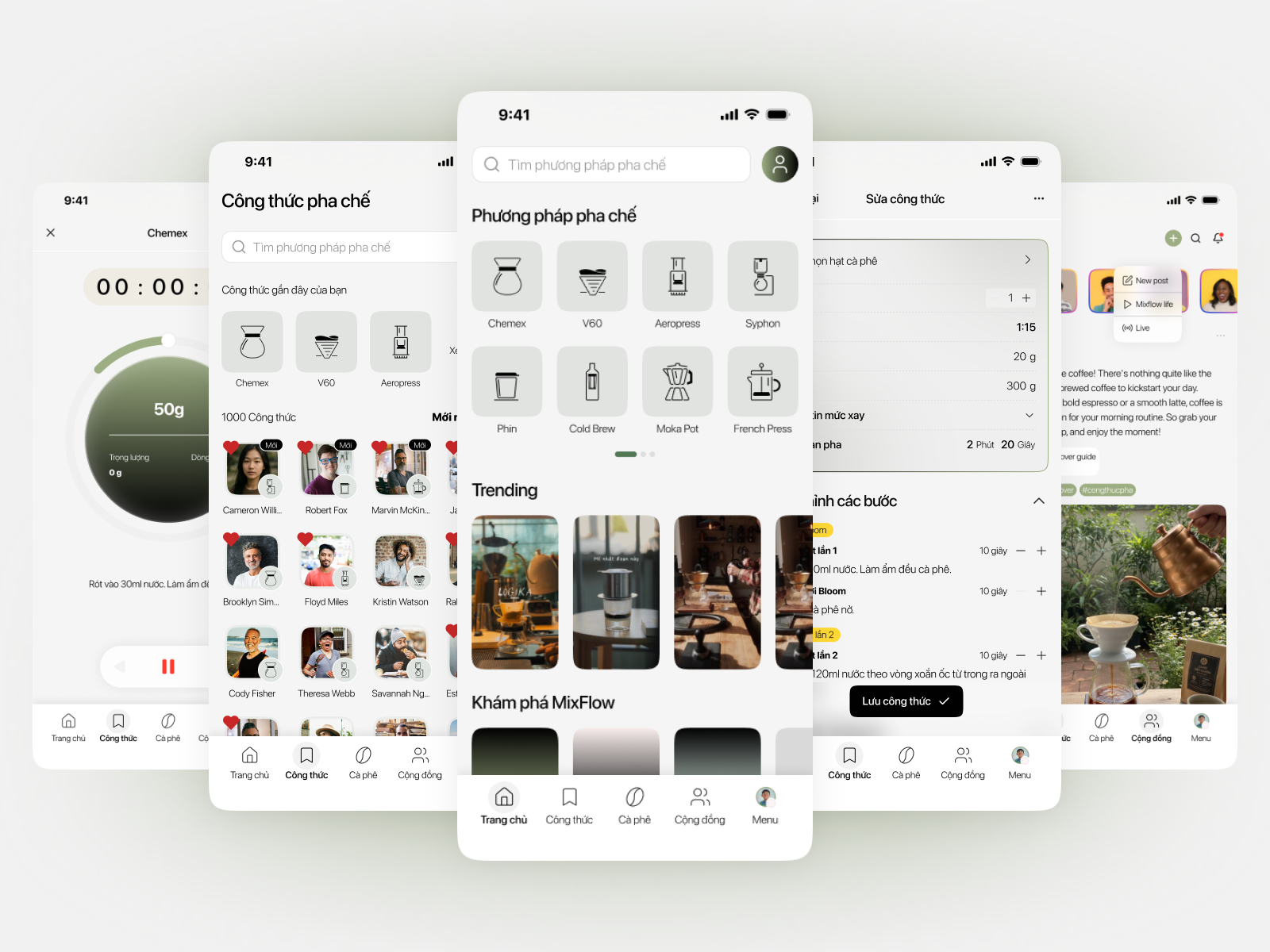 MIXFLOW - Coffee Brew App app design coffee app coffee guide app ui design ux design