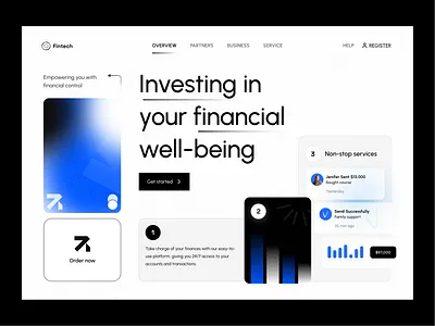 Financial Services Website asset banking branding business cashflow credit card finance financial gradient home page inversting investment minimal money saas startup ui ux web design website website ui