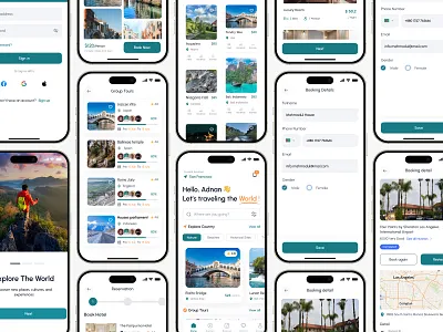 Travel Mobile App Design booking app ui design figma travel app ui flight booking app ui hotel booking app ui ios android travel app design tourism app ui ux travel app ui design travel dashboard ui travel mobile app ui ux trip planner app design