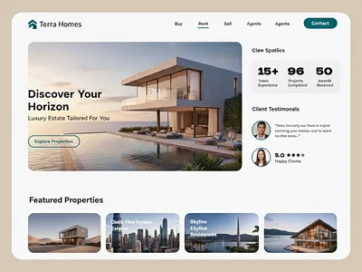 Terra Homes graphic design real estate ui ux website