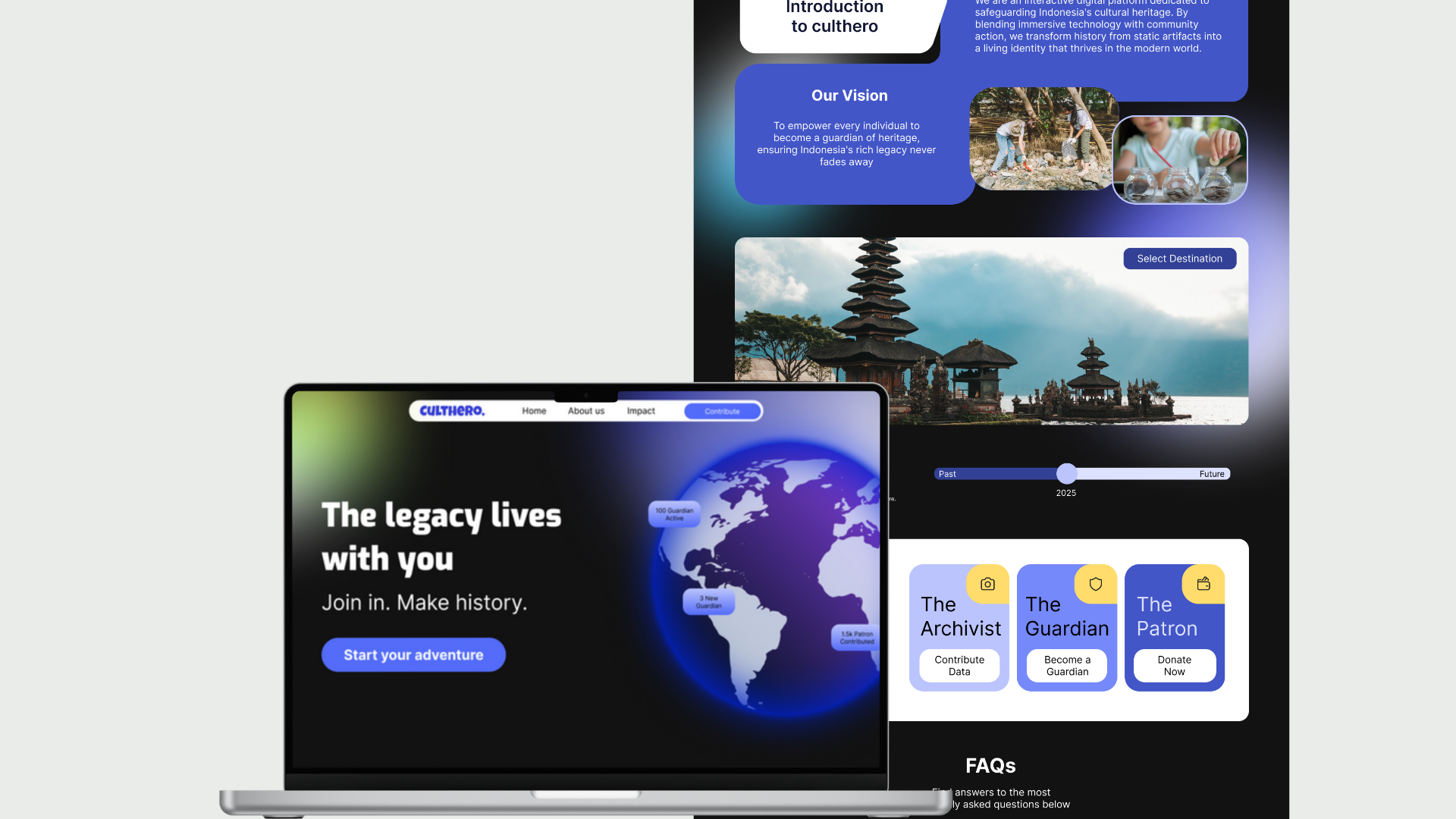 Landing Page Culthero. branding cleanui dailyui design graphic design landing landing page minimalis ui ui ux ux web design website website design