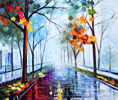 RAINY DAY 1 — oil painting on canvas leonidafremov