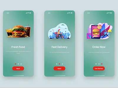 Food Delivery App Onboarding UI | Mobile App Design figma design food delivery app ios app design mobile app design onboarding ui ui ui ux