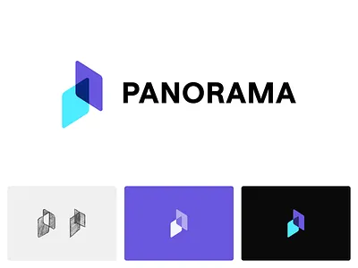 Panorama Logo ai artificial automation brand design identity intelligence letter llm logo mark monogram p panorama symbol workflow