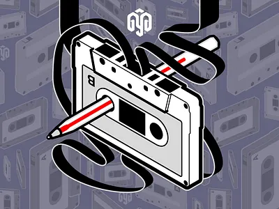 CassetTOTE III 70s 80s adobe illustrator ballpoint pen cassette classroom crossover design school isometric isometric art music tape pattern systematic design tech technical drawing technical graphics technical illustration tote bag trick vector graphics