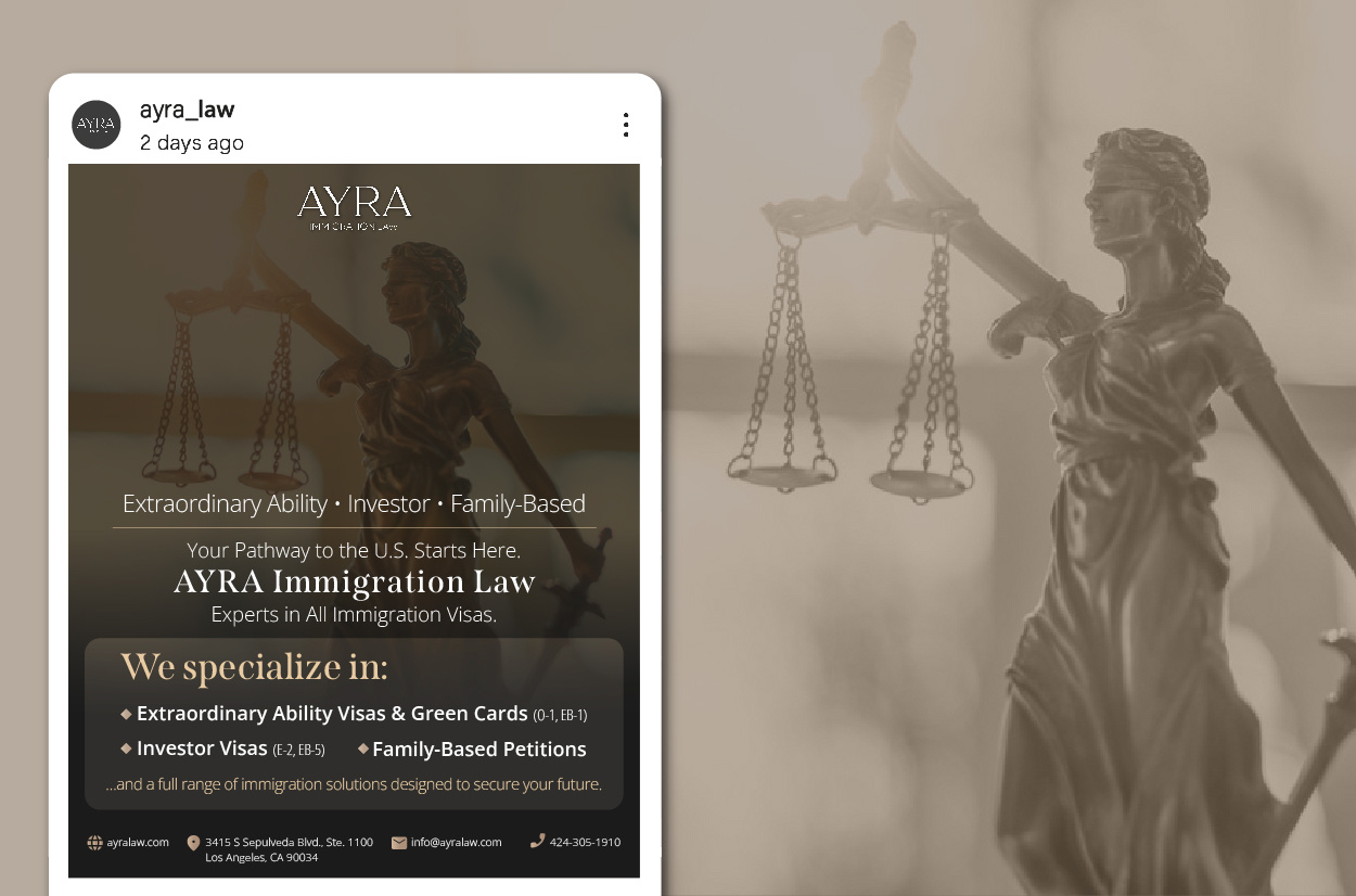 AYRA Immigration Law adobe adobe creative suit ads branding design digital ads freelacer graphic design graphic designer illustration photoshop socialmedia