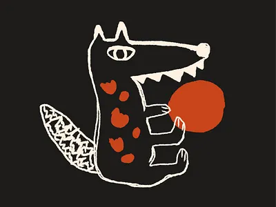 WOLF ILLUSTRATION animal graphic design hand drawn illustration illustrations line art organic playful print prints texture wolf