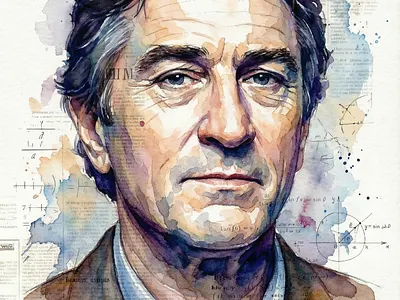 Robert De Niro portrait design disegno illustration illustrazione matita paint pennello ritratto watercolour