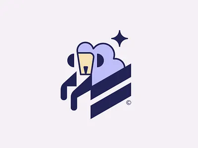 Moon Sheep animal branding cloud cotton count fence jump logo moon premium product sheep sleep sleeping soft star symbol