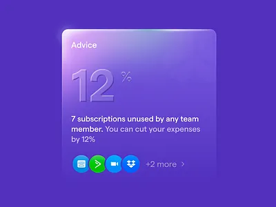 subscription advice widget saas clean dashboard design minimal saas simple ui voit widget xandovoit