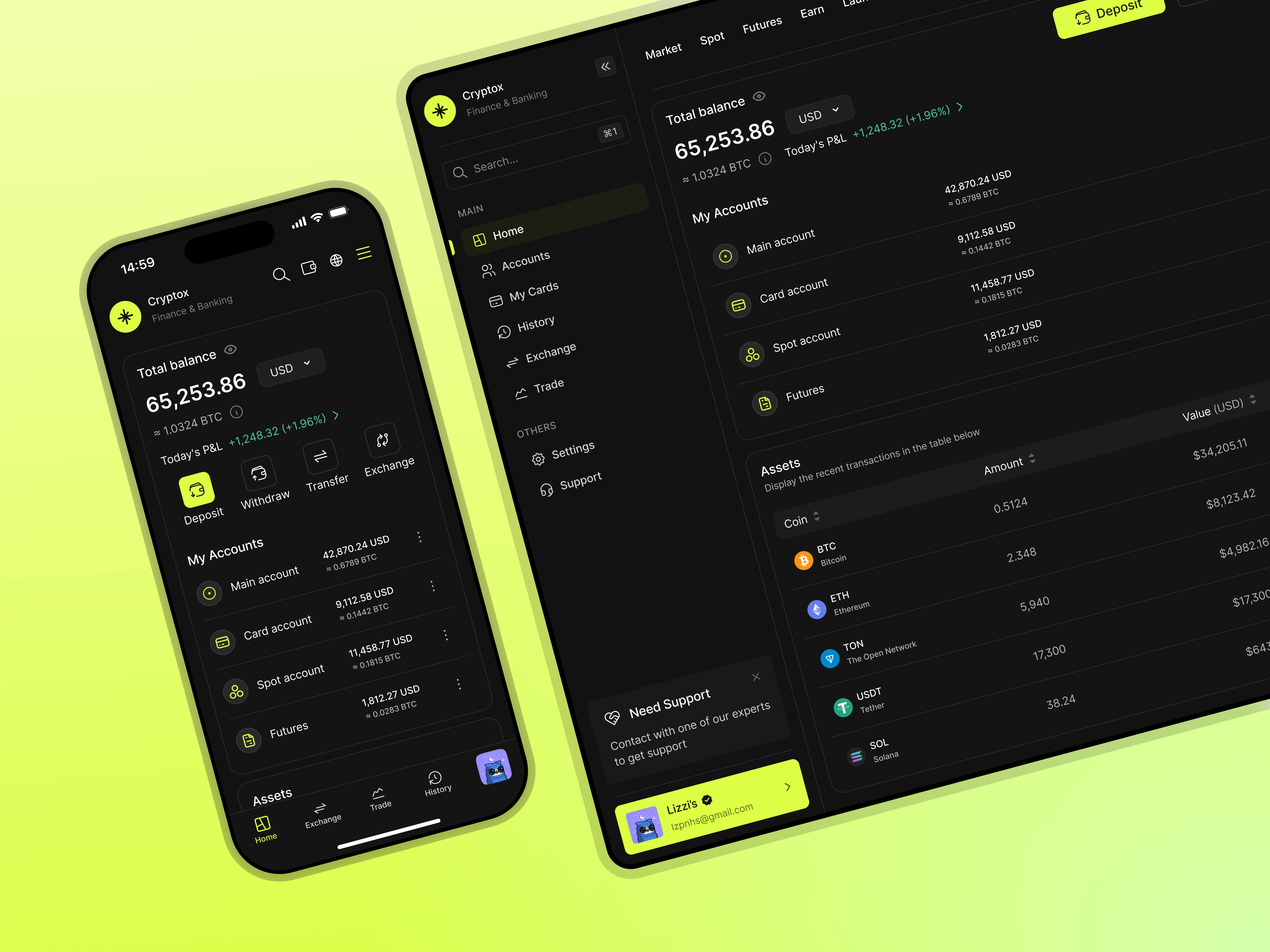 Cryptox - Crypto Dashboard + Mobile app app design ui ux
