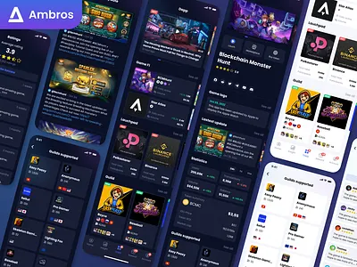 Ambros App / Blockchain Dapp Community blockchain crypto dapp graphic design mobile ui uiux