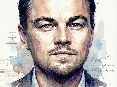 Leonardo DiCaprio portrait design disegno illustration illustrazione matita paint pennello ritratto