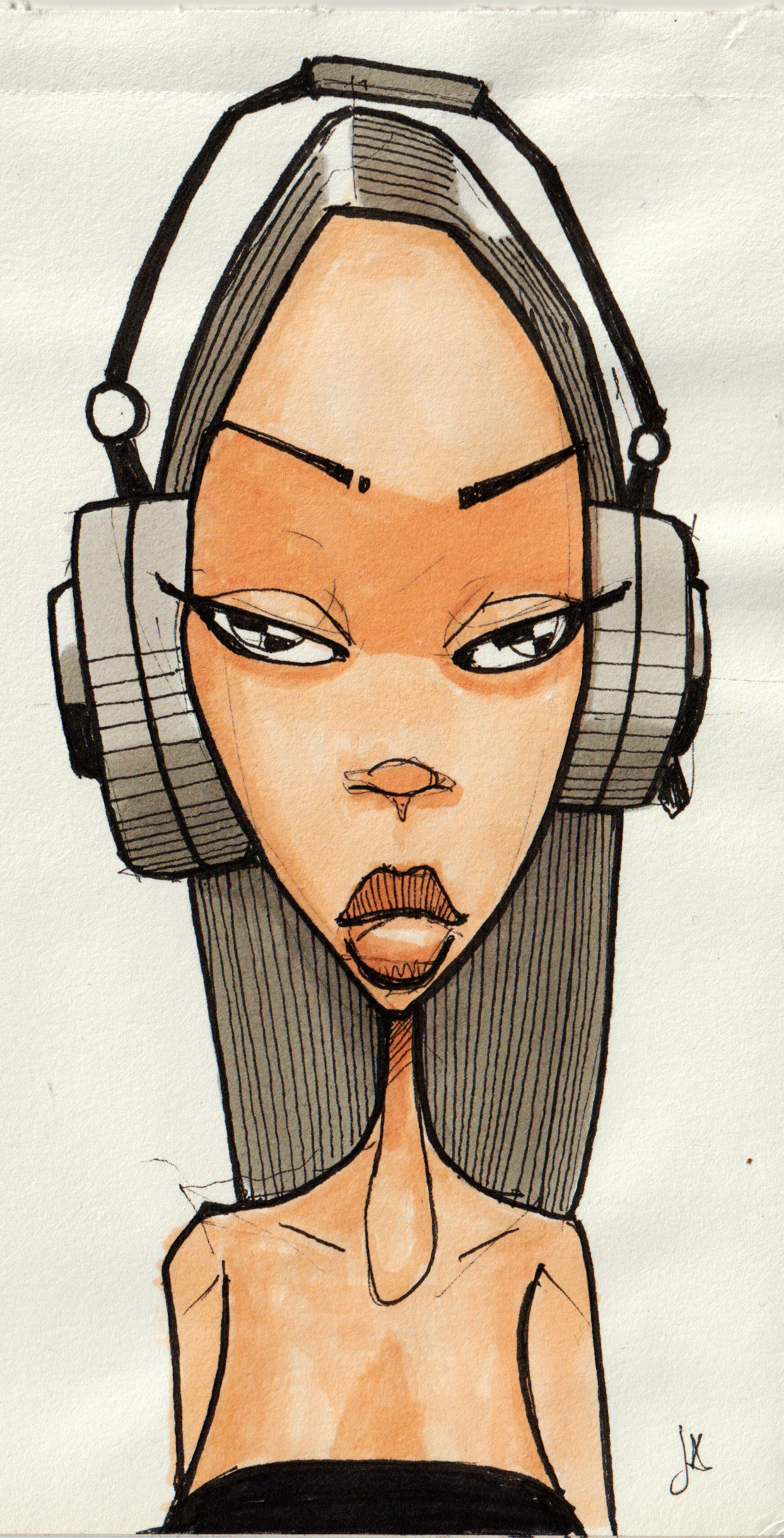 Jenna drawing girl illustration marker pendrawing