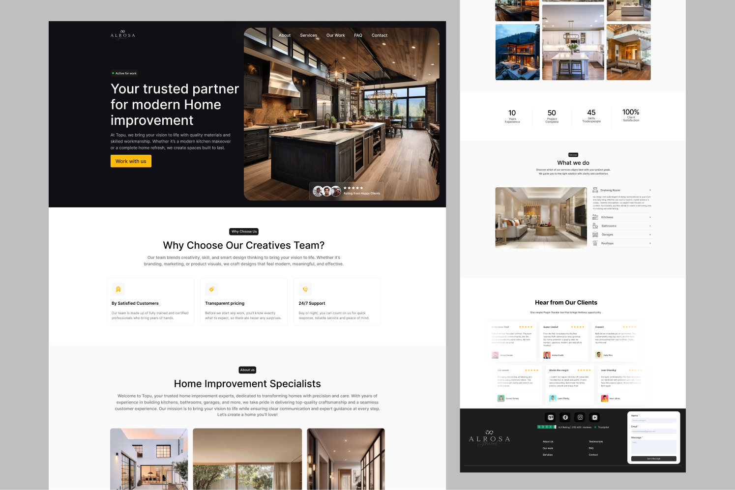 Modern Home Improvement, Built on Trust apps design branding design dribbble style herosection home improvement landing page morder ui motion graphics ui uiux ux web design