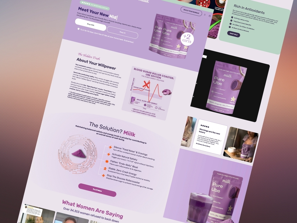 Supplement Milk Shopify Website - Shopify Website graphic design shopify shopify designer shopify developer shopify store shopify website ui