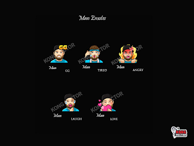 Man Twitch Emotes cartoon design emoji emote emotes illustration twitch twitchemote twitchemotes