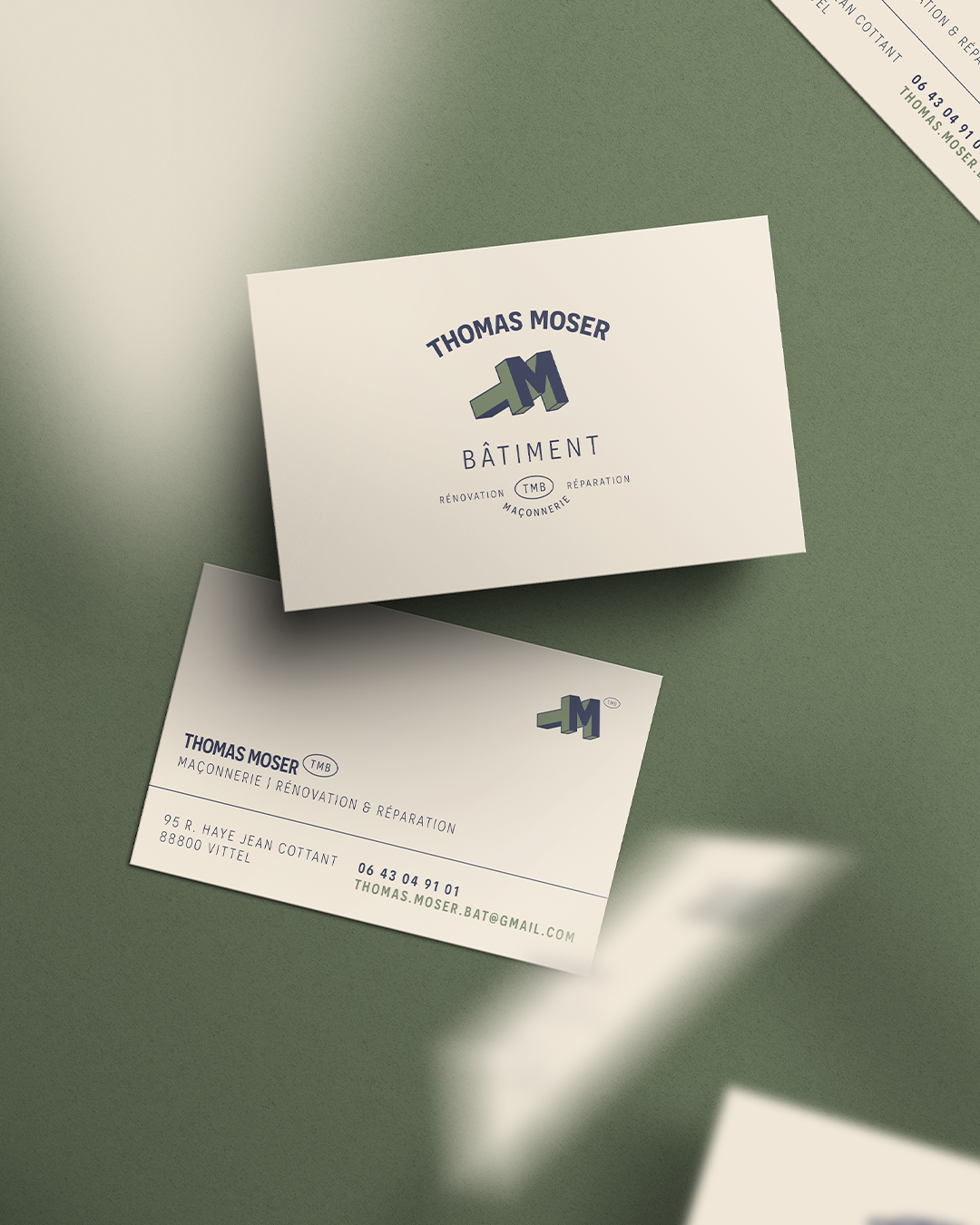 Thomas Moser Bâtiment 🚧 adobe illustrator branding business cards graphic design graphic designer logo visual identity