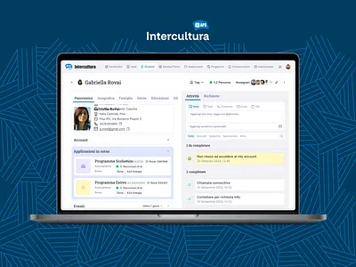 Intercultura CRM web app analytics app collaboration crm dashboard design figma flow infographics tool ui ux web app