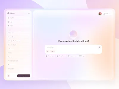 C.Core | Calm, Focused AI Assistant ai aigpt aiinterface artificialintelligence chatgpt chatui cleanui dashboarddesign designsystem gpt gptui interfacedesign minimaldesign productdesign saas uidesign uxdesign webapp