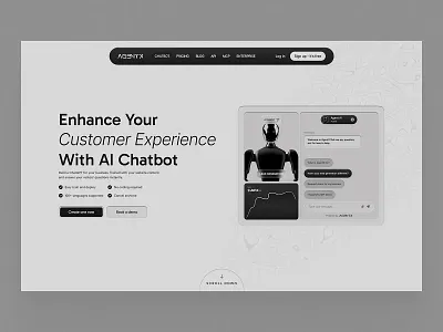 AI Agent Landing Page for SaaS 3d animation graphic design ui
