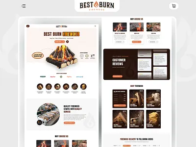 Firewood website design : E-commerce 3d animation graphic design motion graphics ui