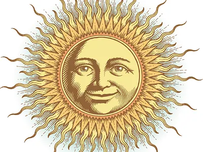 My Woodcut style Sunface Illustration advertiing animation classic color design emblem illustration logo pen and ink vector vintage woodcut