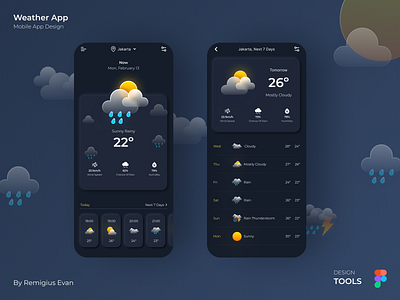 Weather App Design Ideas app illustration mobile neuphormism ui weather