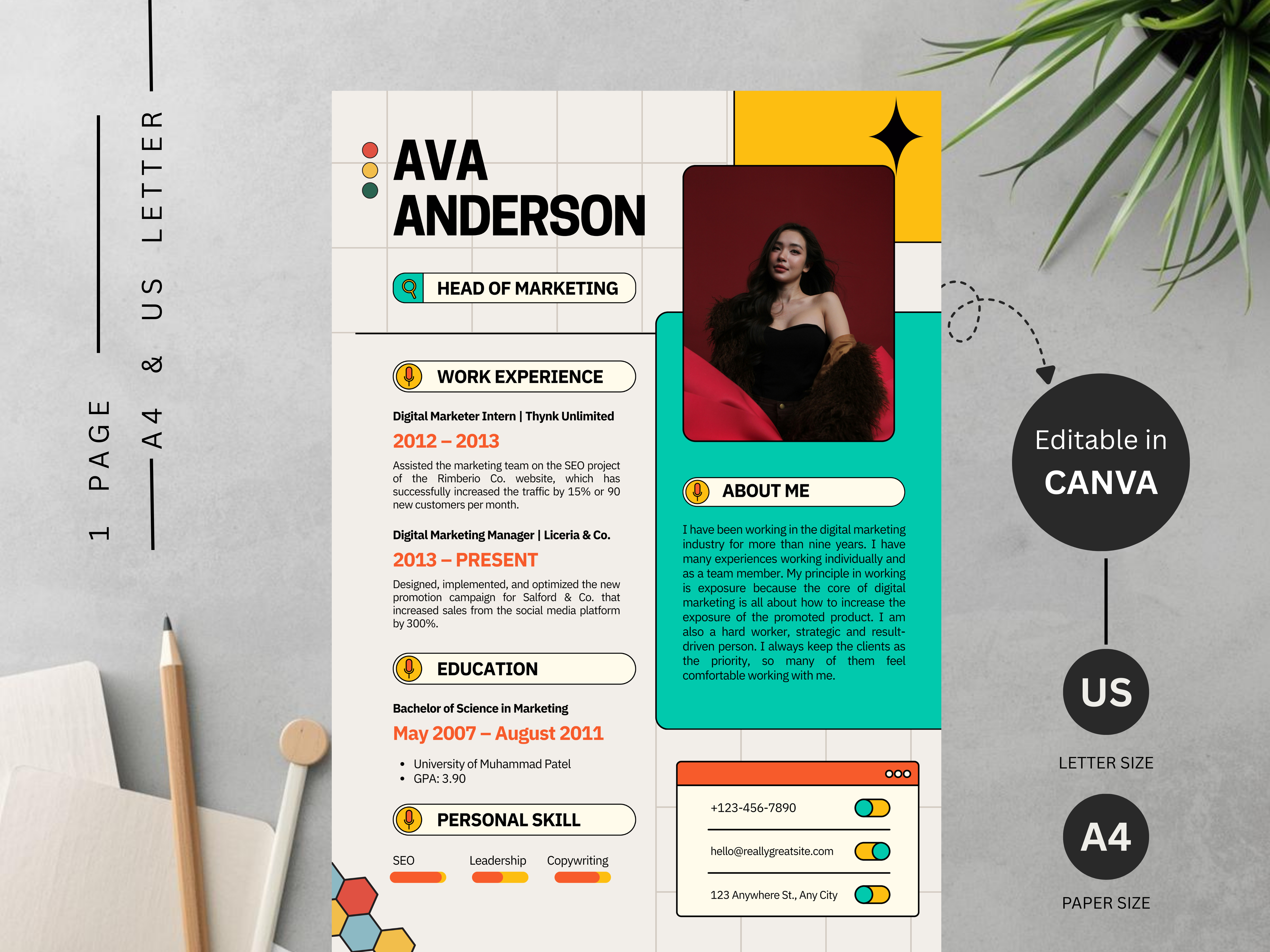 Example of Done For You Canva Resume & Cv Templates