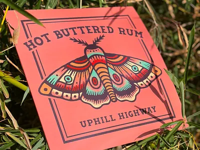 Uphill Highway album album cover album cover design bluegrass branding design graphic design illustration illustration art logo moth music texture typography vector vinyl