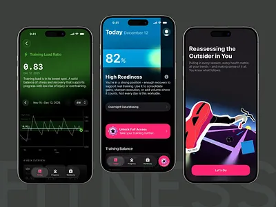 Health & Fitness Analytics App ai fitness app design daily activity fitness app fitness mobile app fitness mobile app design fitness tracking health analytics health app mobile app mobile app design performance tracking tracker wellness app workout app