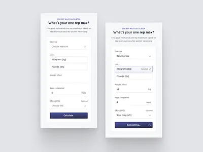 Calculator 1rm calculator daily ui fitness weightlifting