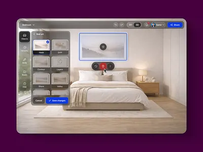 Interactive Interior & Exterior Editor for Architects UI/UX architect platform design architecture design system glassmorphism interior design spatial design ui ui designer uiux ux web app