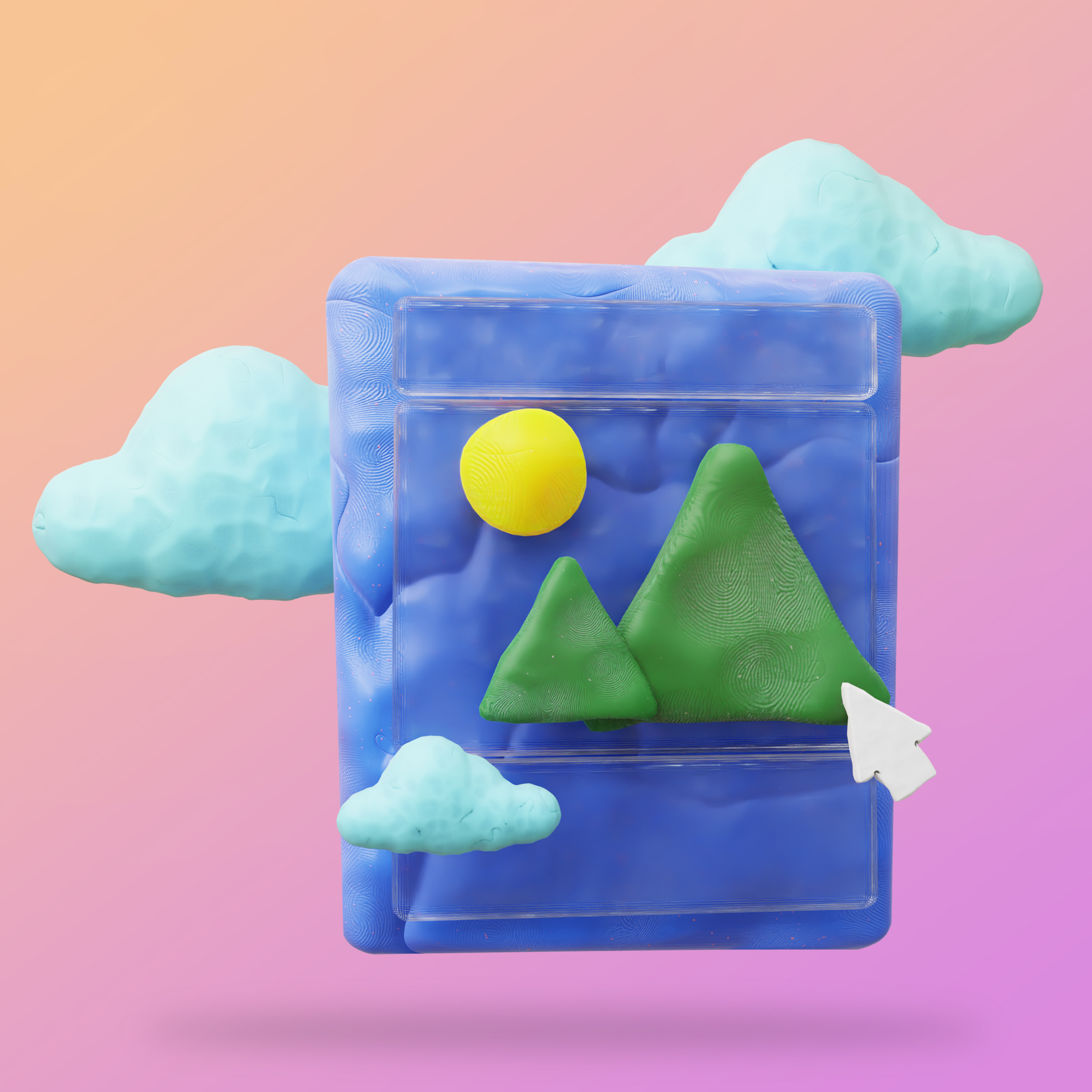 Picture frame icon 3d adobe photoshop animation art blender branding clay design graphic design icon illustration motion graphics trend ui