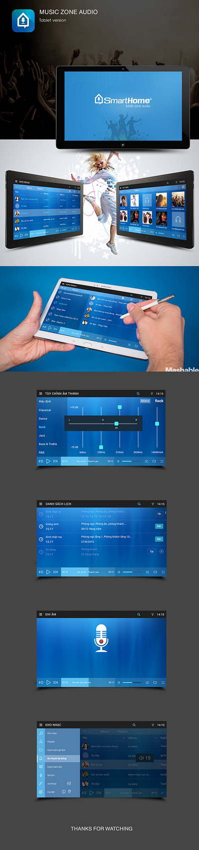 Music ZOne Audio tablet graphic design ui