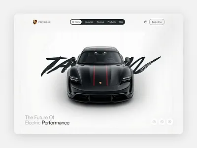 Website design for Porsche Taycan 3d animation car website graphic design porsche taycan porsche website ui