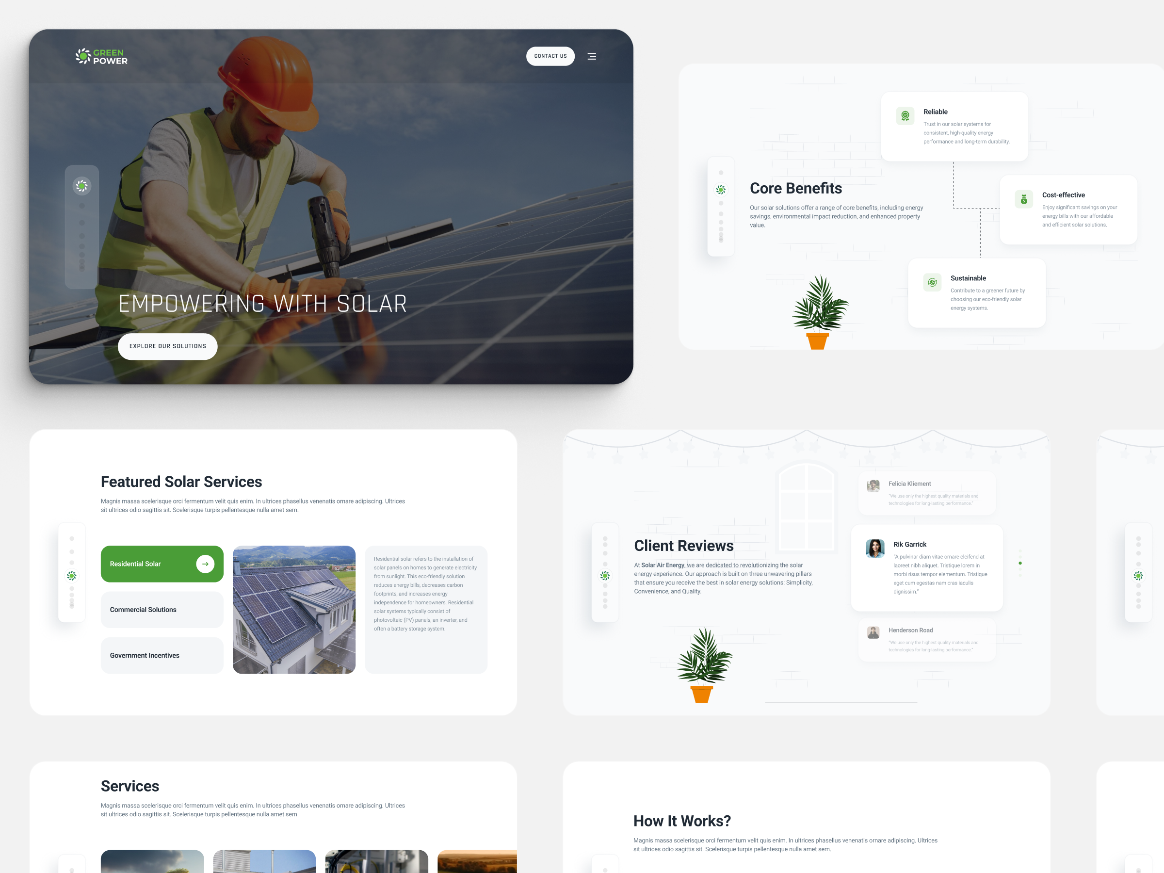 Example of Solar & Clean Energy Website UI Design