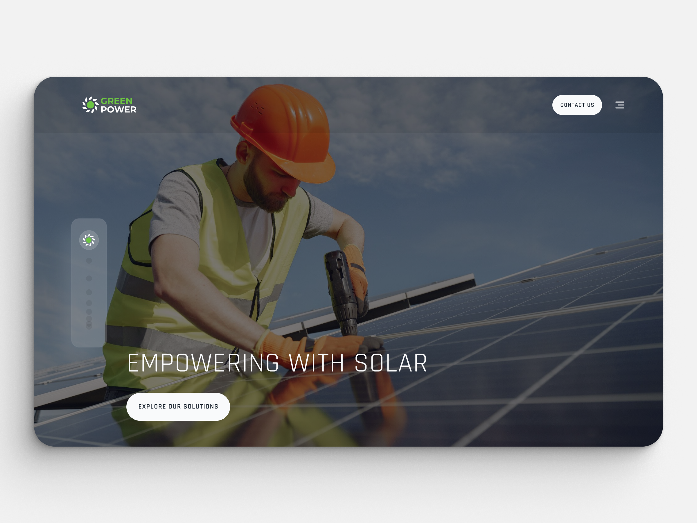 Example of Solar & Clean Energy Website UI Design