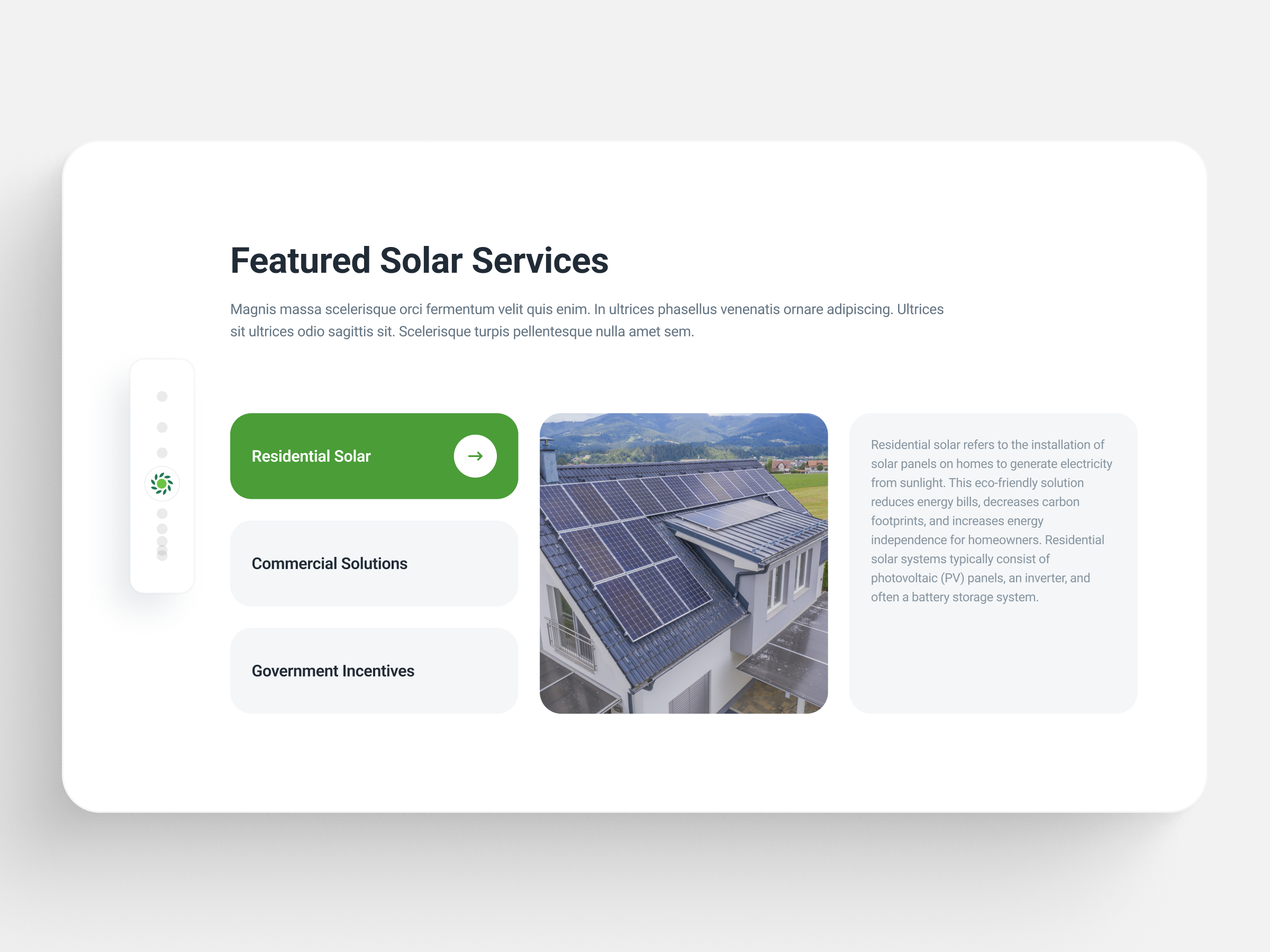 Example of Solar & Clean Energy Website UI Design