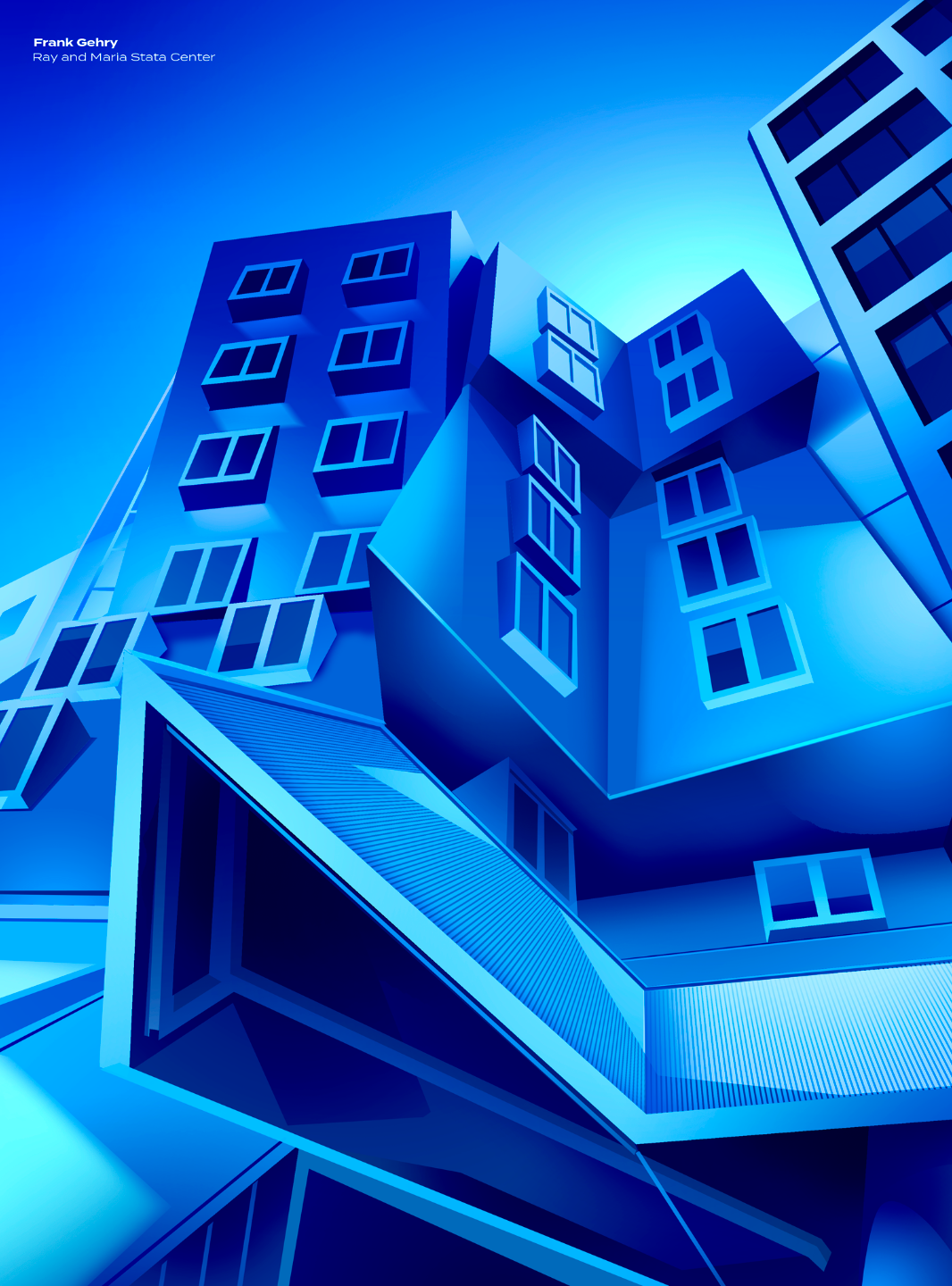 Architecture. Ray & Marta center by Frank Gehry architecture architectureillustration blue bluehour frankgehry illustration light urbanillustration vectorillustration