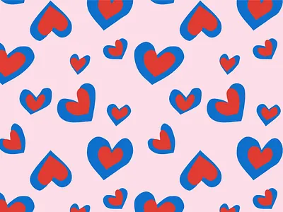 Valentine's day pattern branding cute design flat illustration hand drawn hearts illustration love minimal pattern pattern design romance seamless ui valentine valentines day valentines day pattern vector