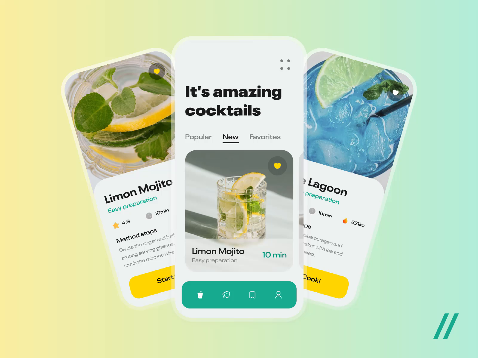 Flow for Cocktail Recipe App by Maria Shor on Dribbble