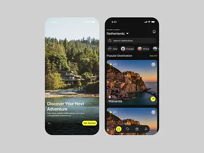 Vacation application design ui