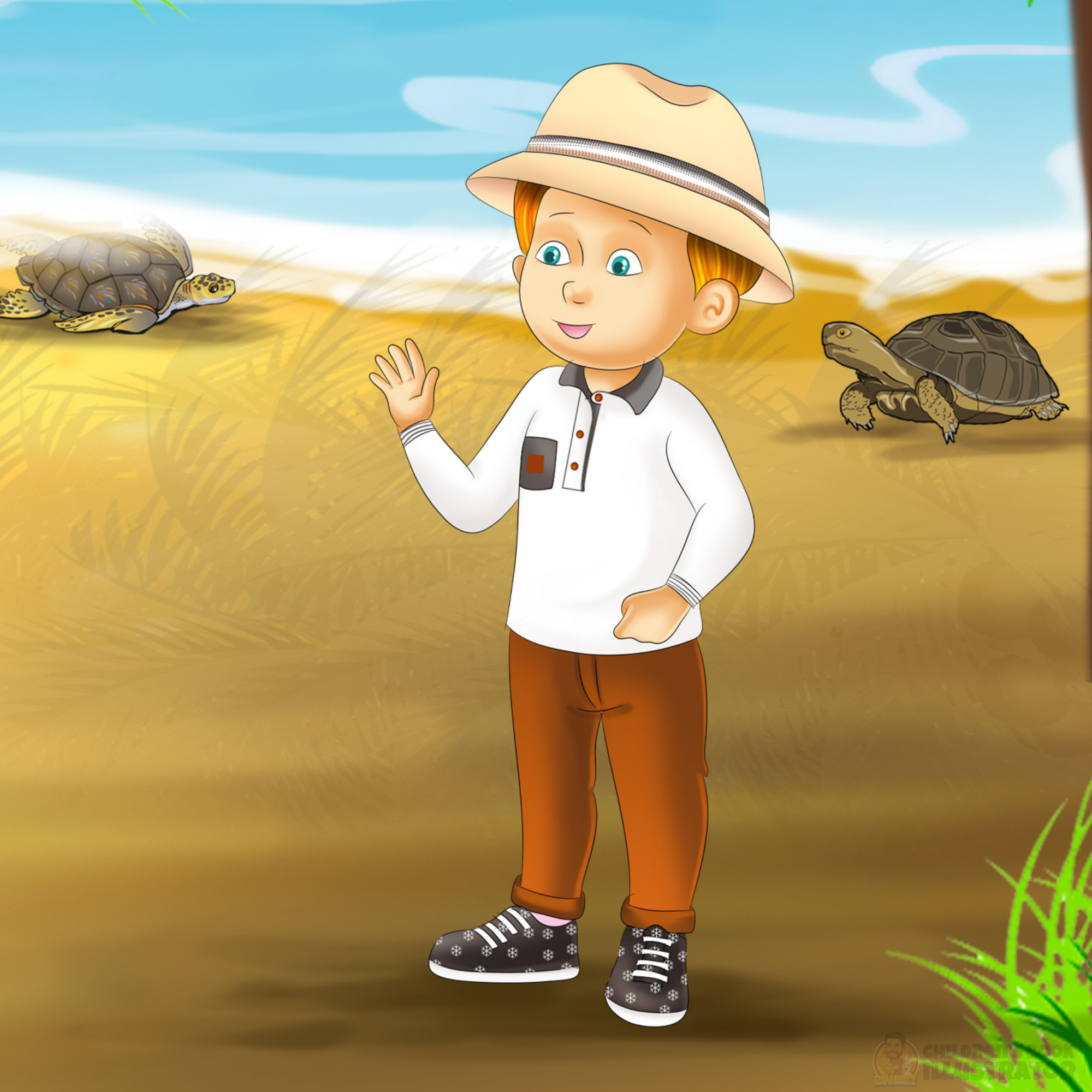 Little Explorer Meets Desert Friends animal illustration art for children book illustration character design for kids children book illustration children storybook childrens book art childrens book illustrator childrens literature art cute character design desert illustration digital illustration educational illustration fantasy illustration for kids kidlit illustration kids adventure art kids book character kids illustration picture book art storybook illustration
