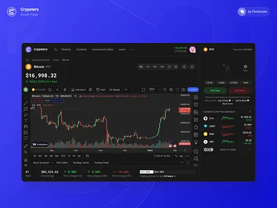 Crypsters: Asset Page Design analytics assets bitcoin crypsters crypto cryptocurrency dark dashboard design graph interface market panel platform stats tools trade trading ui ux