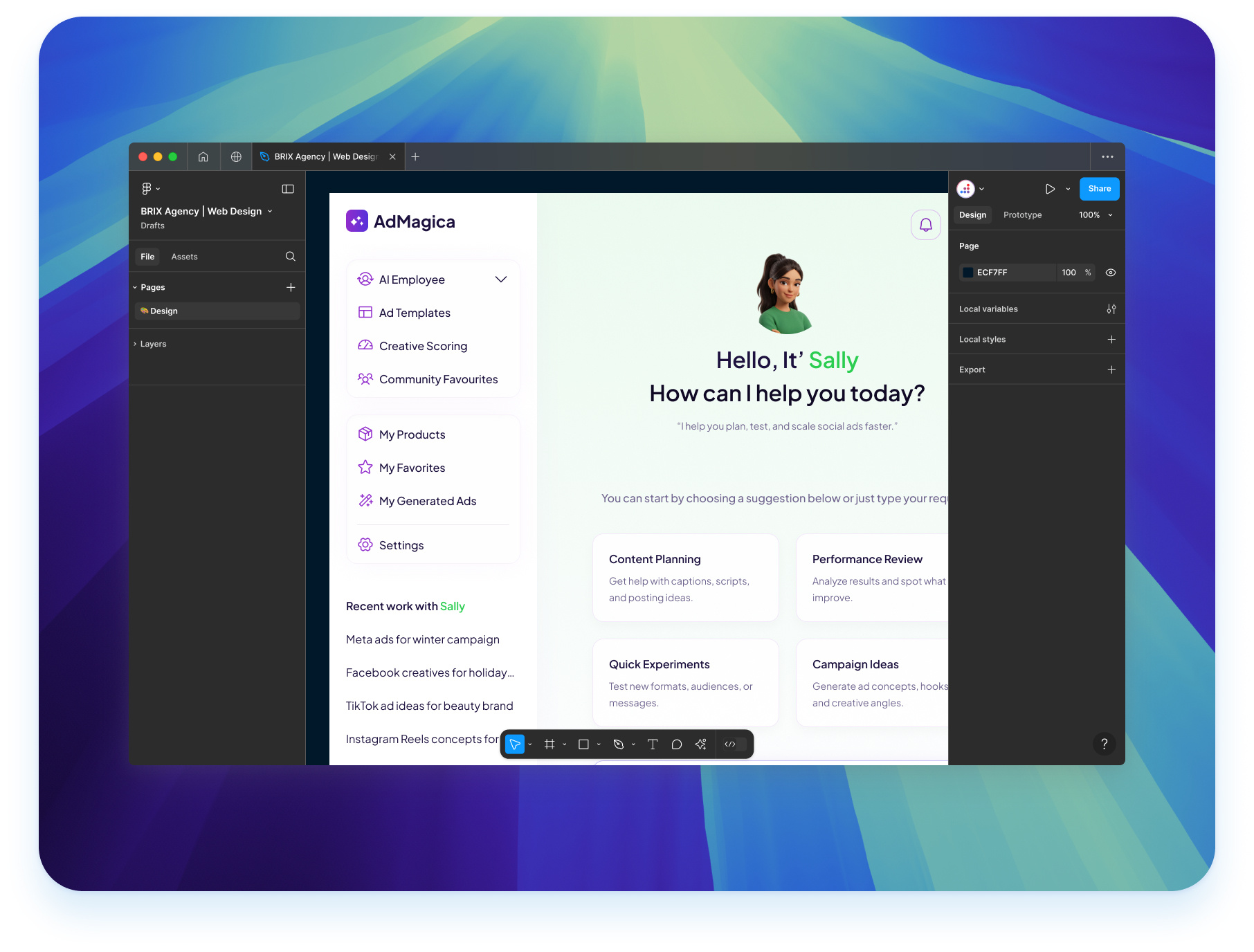 AdMagica.ai - AI Employee Feature Redesign adsmagica ai ai assistant ai chatbot aiemployee animated characters assistant branding chat chatbot colorfull colors dashboard ui uiux ux uxux