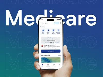 Medicare Healthcare Mobile App app design figma mobile app mobile ui ux saas ui