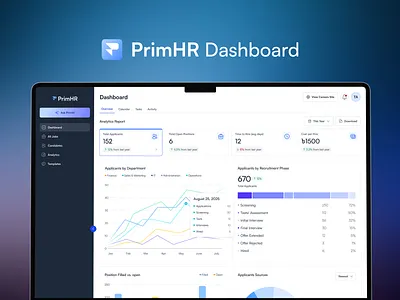 PrimHR Management dashboard design figma saas software design ui user interface design