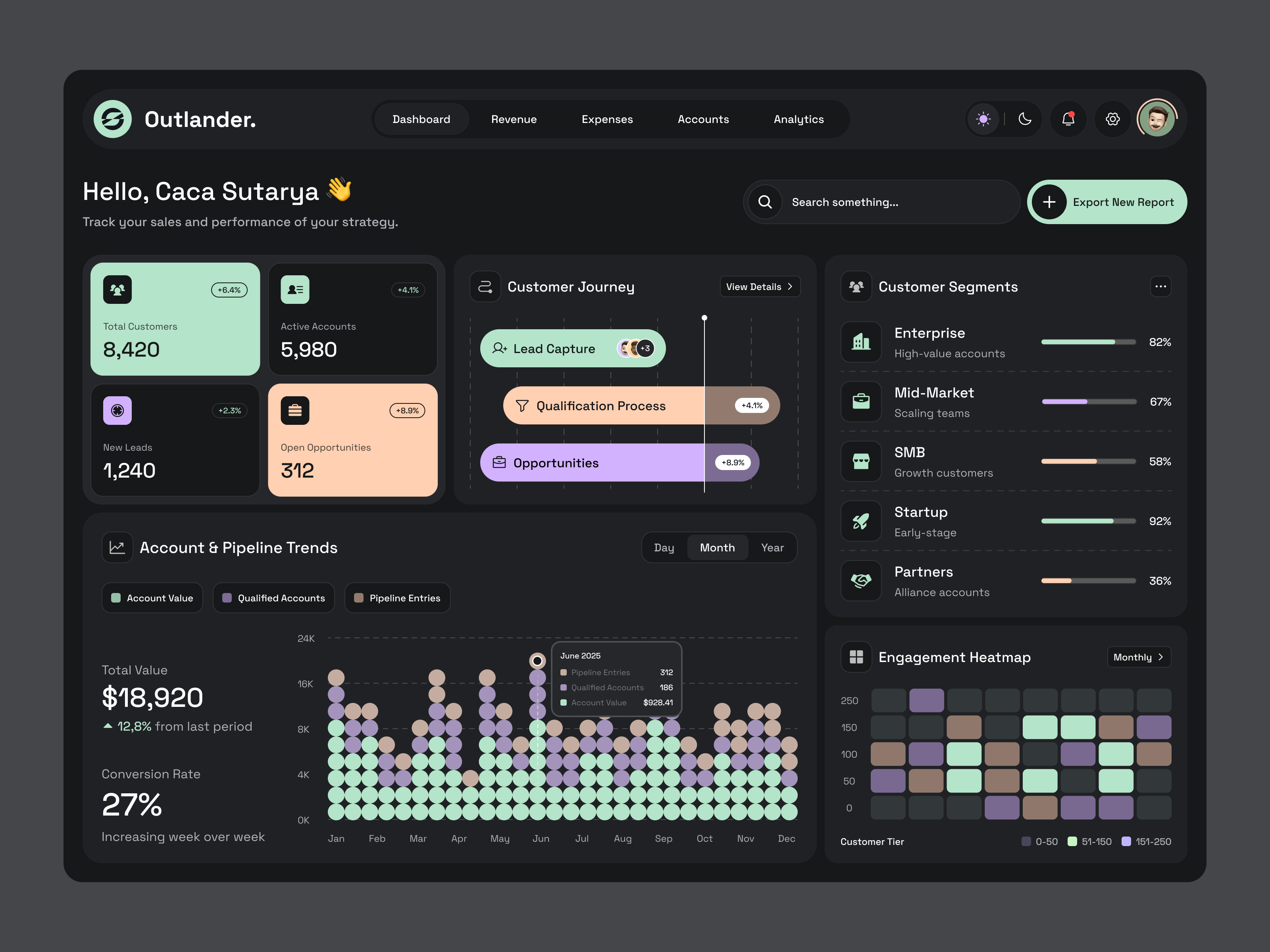 Example of Saa S & Dashboard Design